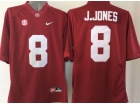 Alabama Crimson Tide #8 J.Jones Red College Football Jerseys