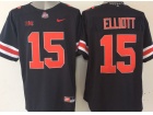 Ohio State Buckeyes #15 Ezekiel Elliott Black Red Number Limited College Football Jersey