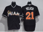 Miami Marlins #21 Christian Yelich Black New Cool Base Jerseys