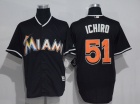 Miami Marlins #51 Ichiro Black New Cool Base Jerseys