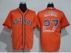 Houston Astros #27 Jose Altuve Orange USA Flag Cool Base Jerseys