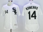 Chicago White Sox #14 Paul Konerko White Strips Flex Base Jerseys