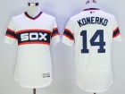 Chicago White Sox #14 Paul Konerko White Throwback Flex Base Jerseys