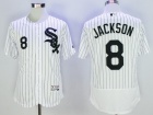 Chicago White Sox #8 Bo Jackson White Strips Flex Base Jerseys