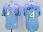 Kansas City Royals #4 Alex Gordon Blue Gold Program World Series Champions Flexbase Jersey