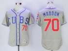 Chicago Cubs #70 Joe Maddon Gray Flex Base Jerseys