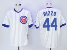 Chicago Cubs #44 Anthony Rizzo White Strips Pullover Throwback Cool Base Jerseys