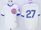 Chicago Cubs #27 Addison Russell White Strips 1988 Turn Back Style Player Jerseys