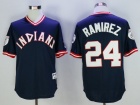 Cleveland Indians #24 Jose Ramirez Blue Turn Back Pullover Jerseys