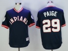 Cleveland Indians #29 Satchel Paige Blue Turn Back Pullover Jerseys