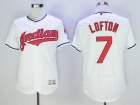 Cleveland Indians #7 Kenny Lofton White Flex Base Jerseys