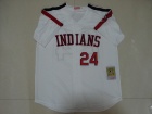 Cleveland Indians #24 Jose Ramirez White Throwback Jerseys