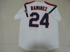 Cleveland Indians #24 Jose Ramirez White Throwback Jerseys