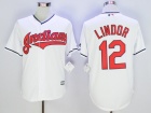 Cleveland Indians #12 Francisco Lindor White New Cool Base Jerseys