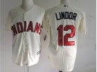 Cleveland Indians #12 Francisco Lindor Cream New Cool Base Jerseys