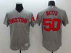 Boston Red Sox #50 Mookie Betts Gray Flex Base Jerseys