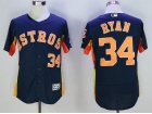 Houston Astros #34 Nolan Ryan Blue Flex Base Jerseys