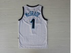 Orlando Magic #1 Tracy McGrady White Strips Stitched Basketball Jersey