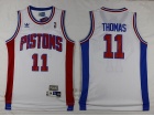 Detroit Pistons #11 Isiah Thomas White Hardwood Classics Jerseys