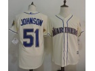 Seattle Mariners #51 Randy Johnson Cream Baseball Jersey