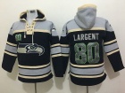 Seattle Seahawks #80 Steve Largent Blue Nike NFL Pullover Hoodie