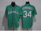 Seattle Mariners #34 Felix Hernandez Green New Fabric Cool Base Jerseys