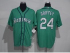 Seattle Mariners #24 Ken Griffey Jr Green New Fabric Cool Base Jerseys