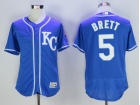 Kansas City Royals #5 George Brett Blue KC Flex Base Jersey