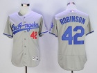 Los Angeles Dodgers #42 Jackie Robinson Gray Los Angeles Flex Base Jerseys