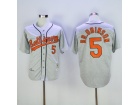 Baltimore Orioles #5 Brooks Robinson Hemp Grey Throwback Baseball Jersey