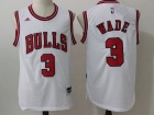 Chicago Bulls #3 Dwyane Wade White Stitched Basketball Jersey