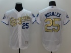 Kansas City Royals #25 Kendrys Morales World Series Champions White Gold Program Flexbase Jersey