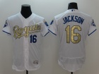 Kansas City Royals #16 Bo Jackson World Series Champions White Gold Program Flexbase Jersey