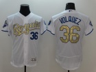 Kansas City Royals #36 Edinson Volquez World Series Champions White Gold Program Flexbase Jersey