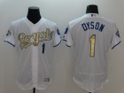 Kansas City Royals #1 Jarrod Dyson World Series Champions White Gold Program Flexbase Jersey