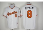 Baltimore Orioles #8 Cal Ripken White 1966 Turn Back Baseball Jersey