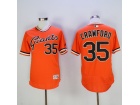 San Francisco Giants #35 Brandon Crawford Orange Pullover Flex Base Jerseys