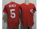 Cincinnati Reds #5 Johnny Bench Red Throwback Jersey