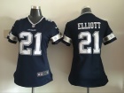 Nike Dallas Cowboys # 21 Ezekiel Elliott Blue Women Jersey