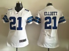 Nike Dallas Cowboys # 21 Ezekiel Elliott White Women Jersey