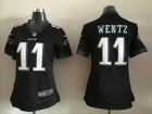 Nike Philadelphia Eagles #11 Carson Wentz Black Women Jersey