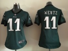 Nike Philadelphia Eagles #11 Carson Wentz Green Women Jersey