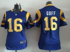 Nike St.Louis Rams #16 Jared Goff Blue Women Jersey