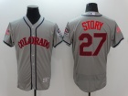 Colorado Rockies #27 Trevor Story Grey Fashion Stars &Stripes Flex Base Jersey