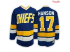 Youth Hanson Brothers Charlestown CHIEFS Ice Hockey Jerseys Kids #17 Steve Handson Jersey