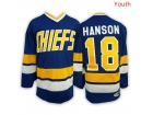 Youth Hanson Brothers Charlestown CHIEFS Ice Hockey Jerseys Kids #18 Jeff Handson Jersey