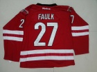 Carolina Hurricanes  #27 Justin Faulk Home Red Hockey Jersey