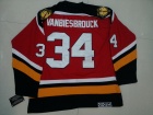 Florida Panthers #34 John Vanbiesbrouck Red 1993 Throwback Vintage Hockey Jersey