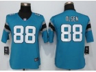 Nike Carolina Panthers #88 Greg Olsen Blue Women Jersey