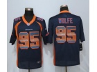 Denver Broncos #95 Derek Wolfe Navy Blue Strobe Limited Jerseys